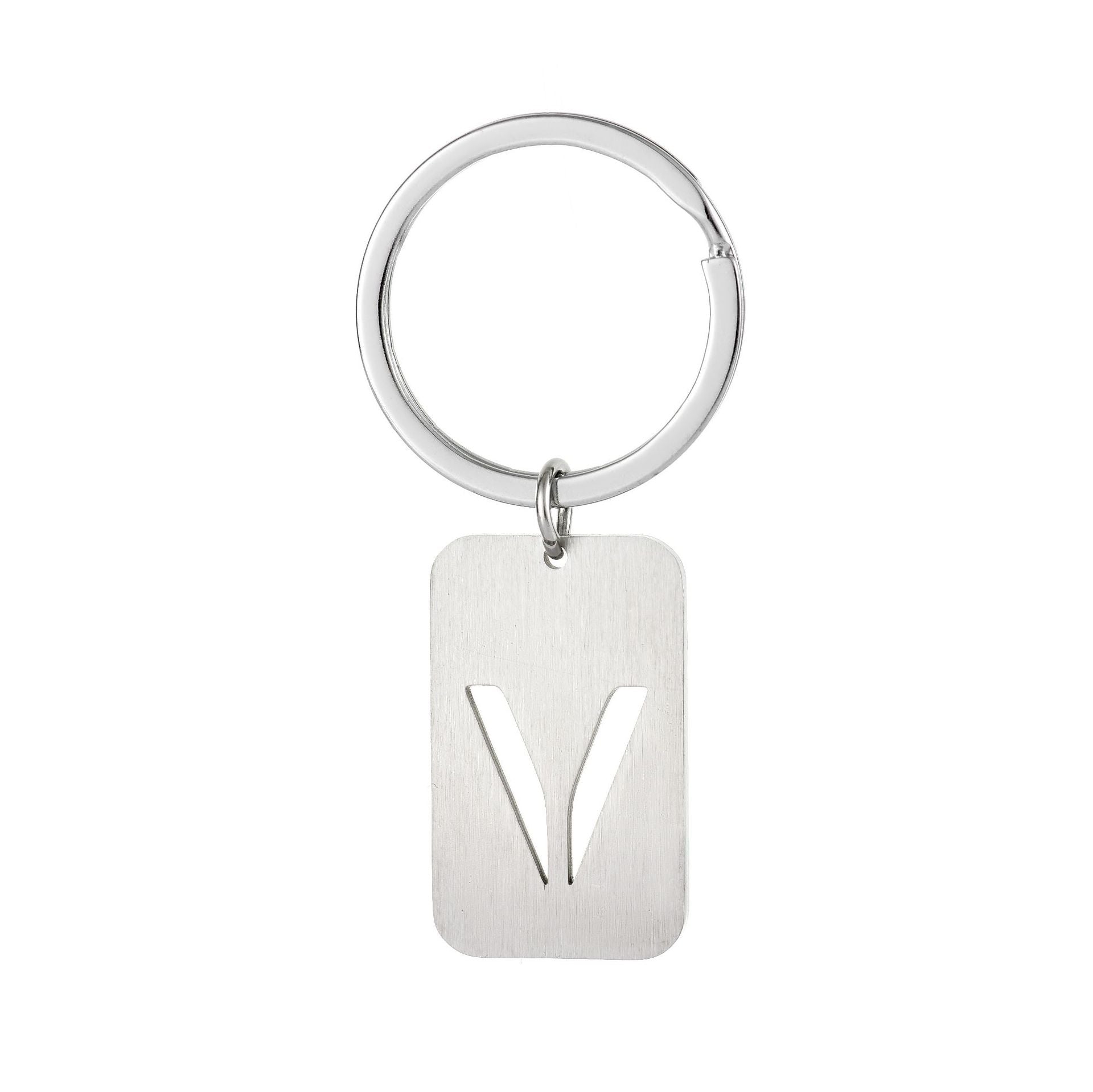 Wholesale Stainless Steel Creative Hollow 26 Letter Keychain